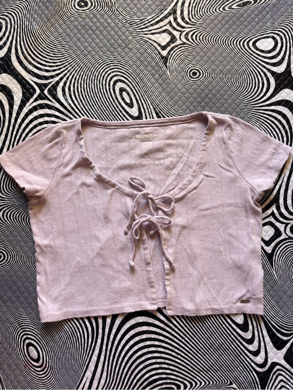 Hollister Light Lavender Tie-Front Crop Top - Women